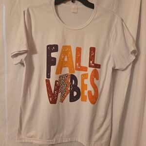 White Fall Vibes Graphic T-Shirt